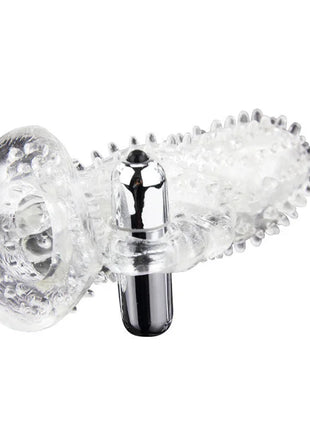 Klarer transparenter silikon rabbit vibrator brave man von BAILE mit verchromtem zylindrischem grund und strukturierter oberfläche