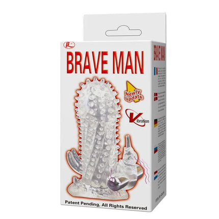 Klare transparente plastik adult toy mit strukturierter oberfläche und gerilltem design baile brave man rabbit vibrator penisverlängerung