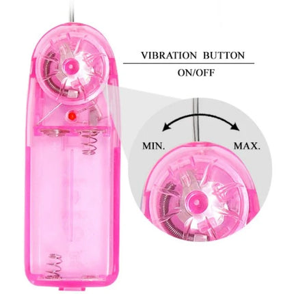 Baile brunnenvibrator dildo mit squirtefunktion aus pinkem durchsichtigem plastik mit sichtbaren federn und rotem knopfschalter