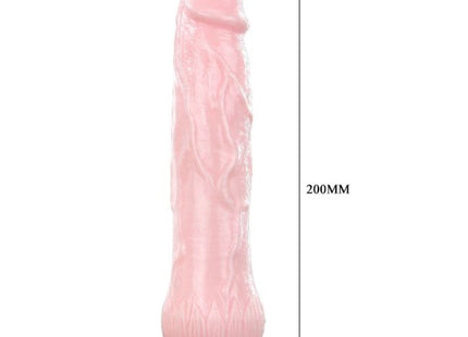 Baile brunnenvibratordildo mit squirtfunktion pink silikon dildo mit strukturierter oberfläche und geriffeltem fuß 200mm lang