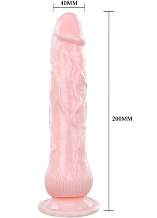 Baile brunnenvibratordildo mit squirtfunktion pink silikon dildo mit strukturierter oberfläche und geriffeltem fuß 200mm lang