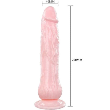 Baile brunnenvibratordildo mit squirtfunktion pink silikon dildo mit strukturierter oberfläche und geriffeltem fuß 200mm lang