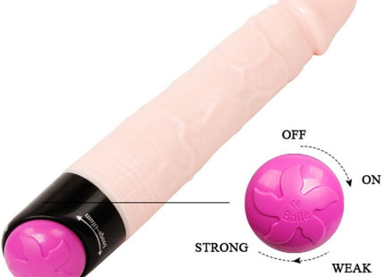 Pink silikon vibrator mit schwarzer basis und pinker blumenkugel in baile bunte sex vibration und rotation 24 cm