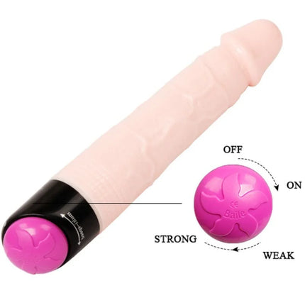 Pink silikon vibrator mit schwarzer basis und pinker blumenkugel in baile bunte sex vibration und rotation 24 cm