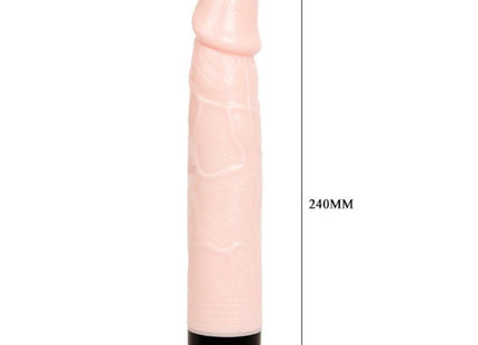 Pinkes silikon vibratorspielzeug mit schwarzem und pinkem sockel 24 cm lang für vibration und rotation
