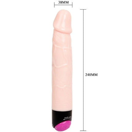 Pinkes silikon vibratorspielzeug mit schwarzem und pinkem sockel 24 cm lang für vibration und rotation