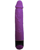 Lila silikon vibrator mit strukturierter oberfläche und schwarzer basis von baile 23 cm lang