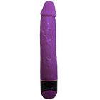 Lila silikon vibrator mit strukturierter oberfläche und schwarzer basis von baile 23 cm lang
