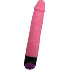 Baile bunter sex realistischer vibrator rosa 23 cm aus silikon mit strukturierter oberfläche und schwarz-lila basis
