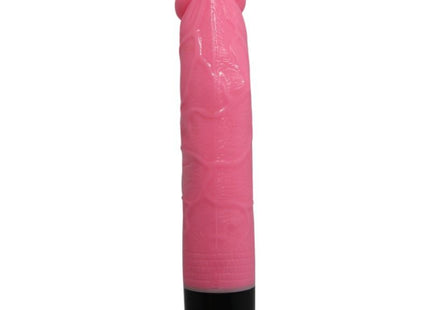 Baile bunter sex realistischer vibrator rosa 23 cm aus silikon mit schwarzer basis und vibrationsfunktion