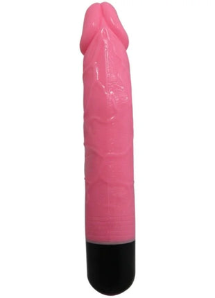 Baile bunter sex realistischer vibrator rosa 23 cm aus silikon mit schwarzer basis und vibrationsfunktion