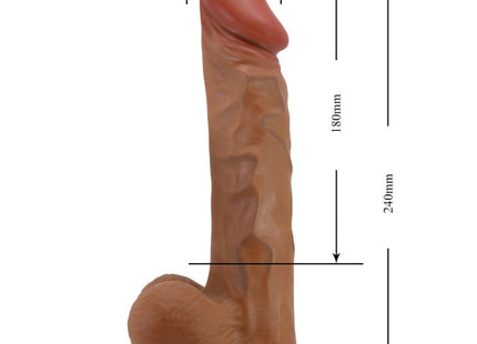 Brauner silikon dildo in phallusform mit realistischer textur und anatomie 24 cm hoch von baile