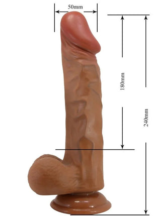 Brauner silikon dildo in phallusform mit realistischer textur und anatomie 24 cm hoch von baile