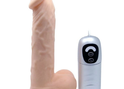 Beiger silikon realistischer dildo mit silberner fernbedienung und up und down funktion von baile