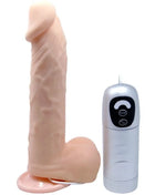 Beiger silikon realistischer dildo mit silberner fernbedienung und up und down funktion von baile