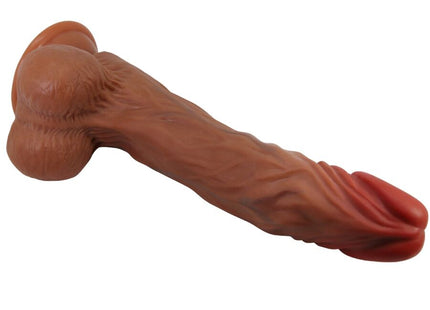 Brauner silikon dildo baile calisto 24 cm mit realistischer struktur und roter spitze in hautfarben