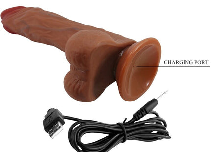 Brauner silikon usb wiederaufladbarer realistischer dildo 24 cm von baile mit ladeanschluss und kabel