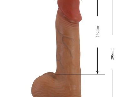 Tanfarbener silikon vibrator baile catoblepas 20,6 cm mit realistischer textur und fernbedienung