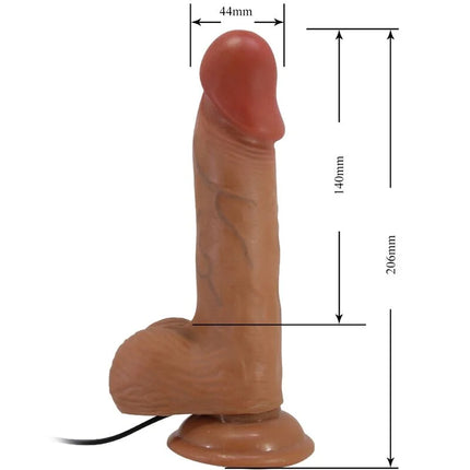 Tanfarbener silikon vibrator baile catoblepas 20,6 cm mit realistischer textur und fernbedienung