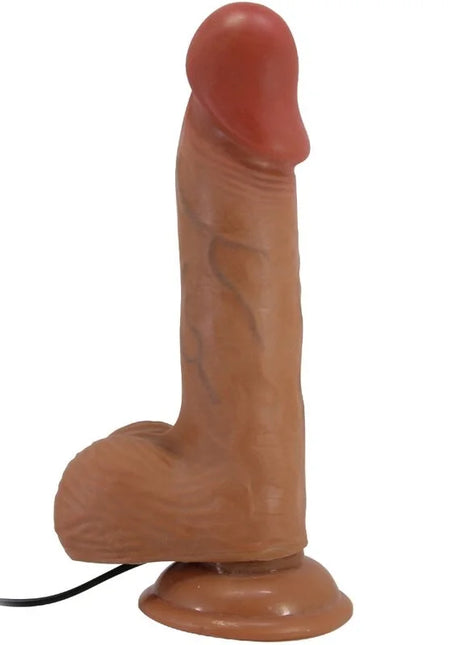 Tanfarbener silikonvibrator baile catoblepas 20,6 cm mit roter spitze und basis realistische struktur fernbedienung