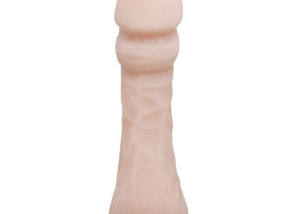 Peachfarbener silikontexturierter dildo mit rundem kopf und strukturierter schafte BAILE realistischer dildo 23.5 cm