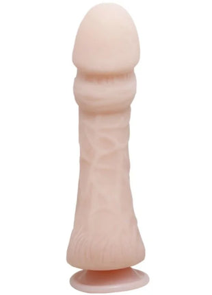 Peachfarbener silikontexturierter dildo mit rundem kopf und strukturierter schafte BAILE realistischer dildo 23.5 cm