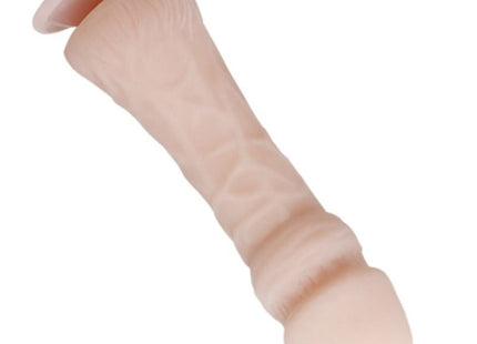 Beiger silikon dildo baile 23 5 cm mit strukturierter oberfläche und abgerundetem kopf realistisches design