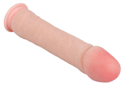 Pinkfarbener silikon-dildo von baile mit realistischem phallus-design, abgerundetem kopf und breitem sockel 26 cm