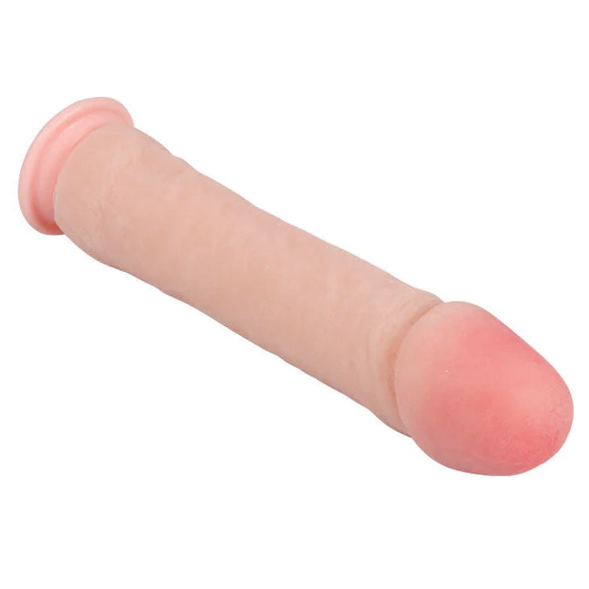 Pinkfarbener silikon-dildo von baile mit realistischem phallus-design, abgerundetem kopf und breitem sockel 26 cm