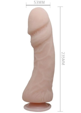 Peachfarbener realistischer silikon penisdildo baile mit natürlicher vibration 23,5 cm und gerundeter basis