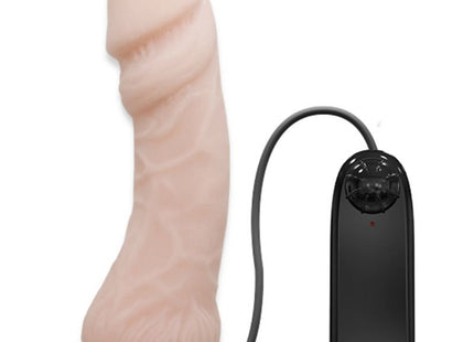 Beige silikon männlicher masturbator mit schwarzer fernbedienung und natürlicher vibration 23,5 cm von baile