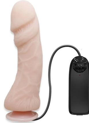 Beige silikon männlicher masturbator mit schwarzer fernbedienung und natürlicher vibration 23,5 cm von baile