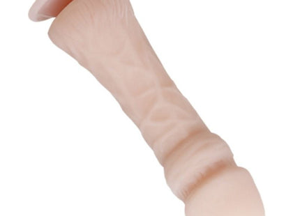 Beiger silikon dildo baile mit strukturierter oberfläche und abgerundetem kopf natürliche vibration 23,5 cm