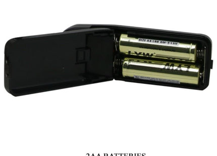 Schwarzes kunststoff batteriefach mit zwei goldfarbenen aa batterien für baile der grosse realist mit natürlicher vibration 26 cm