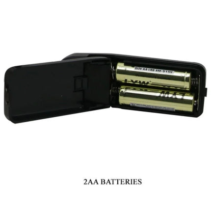 Schwarzes kunststoff batteriefach mit zwei goldfarbenen aa batterien für baile der grosse realist mit natürlicher vibration 26 cm