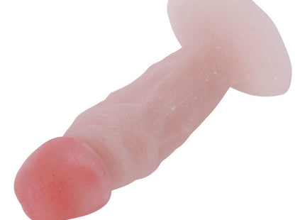 Roter transparenter silikon-dildo mit gerundetem kopf und strukturierter schäftelänge 11 cm von baile