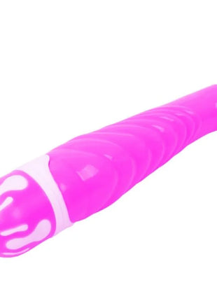 Vibranter pinker silikon g-punkt dildostab mit weißem griffrillenmuster und strukturierter oberfläche 21,8 cm von baile