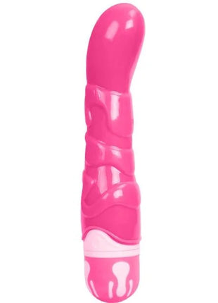 Baile der realistischen hahn rosa 21.8 cm pinker silikon vibratory toy mit glänzendem finish und weißen akzenten