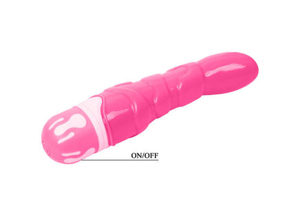 Rosa silikon vibrator mit weißem flammendesign und ein/aus schalter baile der realistischen hahn 21,8 cm