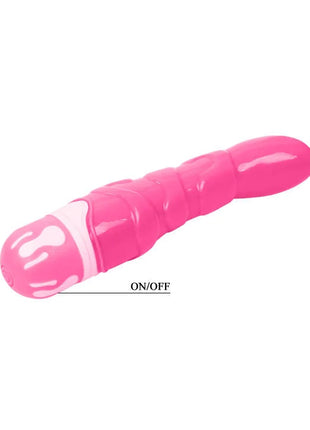 Rosa silikon vibrator mit weißem flammendesign und ein/aus schalter baile der realistischen hahn 21,8 cm
