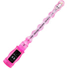 Rosa transparenter plastik-vibrator mit schwarzer steuerung und lächelndem gesicht von baile distortion dreifach stimulator
