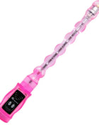 Rosa transparenter plastik-vibrator mit schwarzer steuerung und lächelndem gesicht von baile distortion dreifach stimulator