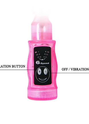 Baile distortion dreifach rosa stimulator pink translucent plastic handheld vibrator with black 6-speed control panel