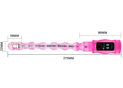 Baile distorsion dreifach rosa stimulator rosa transparentes plastikspielzeug mit segmentiertem körper und bedienfeld