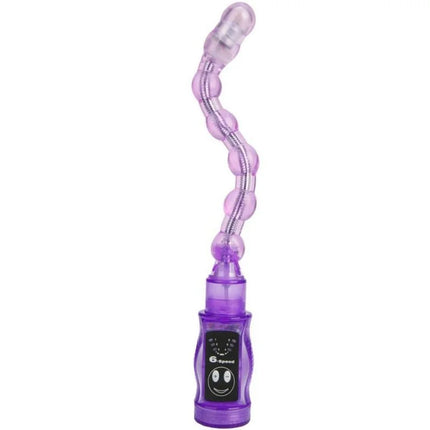Baile distortion dreifacher lila stimulator flexibles transparentes spielzeug mit segmentierten kugeln und smiley-controller