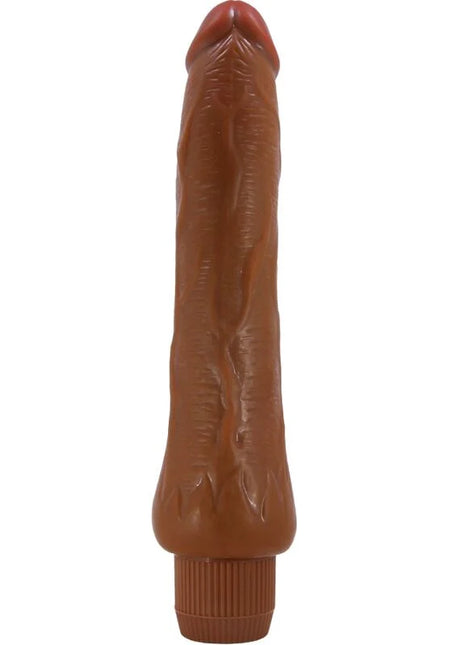 Brauner silikon vibrator dryad realistischer vibrator 25 cm mit strukturierter oberfläche und geriffeltem fuß