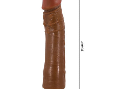 Brauner silikon realistischer vibrator dybbuk von baile mit strukturierter schaft und abgerundetem kopf 24 cm lang