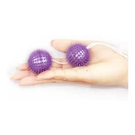 Baile lila strukturierte spiky massagebälle mit 3,6 cm durchmesser und verbindendem weißem band