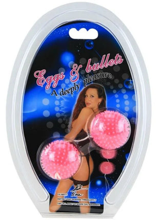 Rosa spitze kugelförmige vibrator mit lila strukturierung in klarer plastikverpackung von Baile