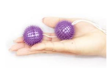 Baile lila strukturierte spiky massagebälle mit 3,6 cm durchmesser und verbindendem weißem band